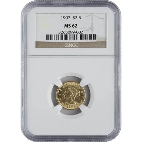 Liberty Head $2.5 (1840 - 1907) - NGC - MS62